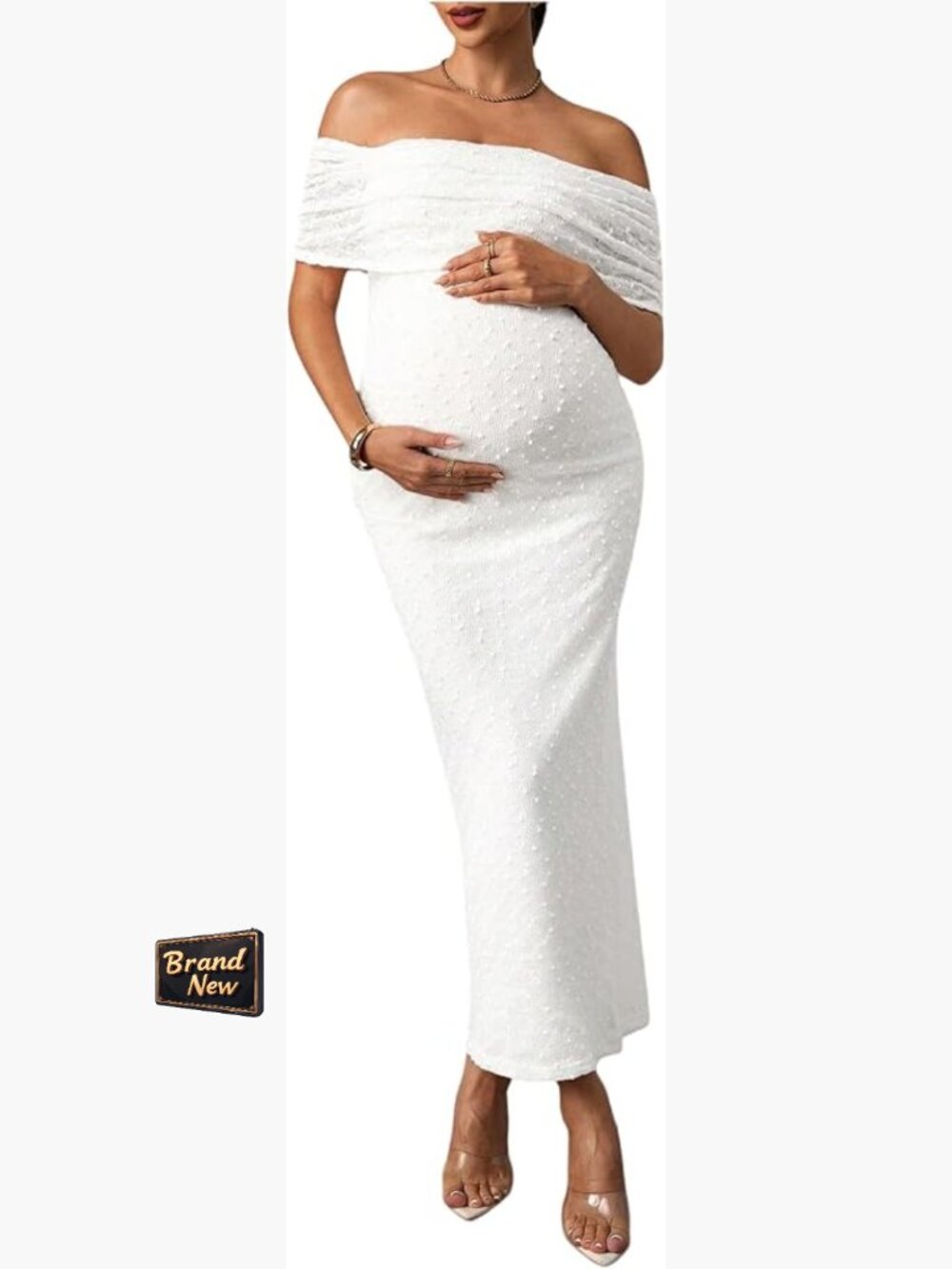 Off Shoulder Maternity Maxi Dress Bodycon Formal